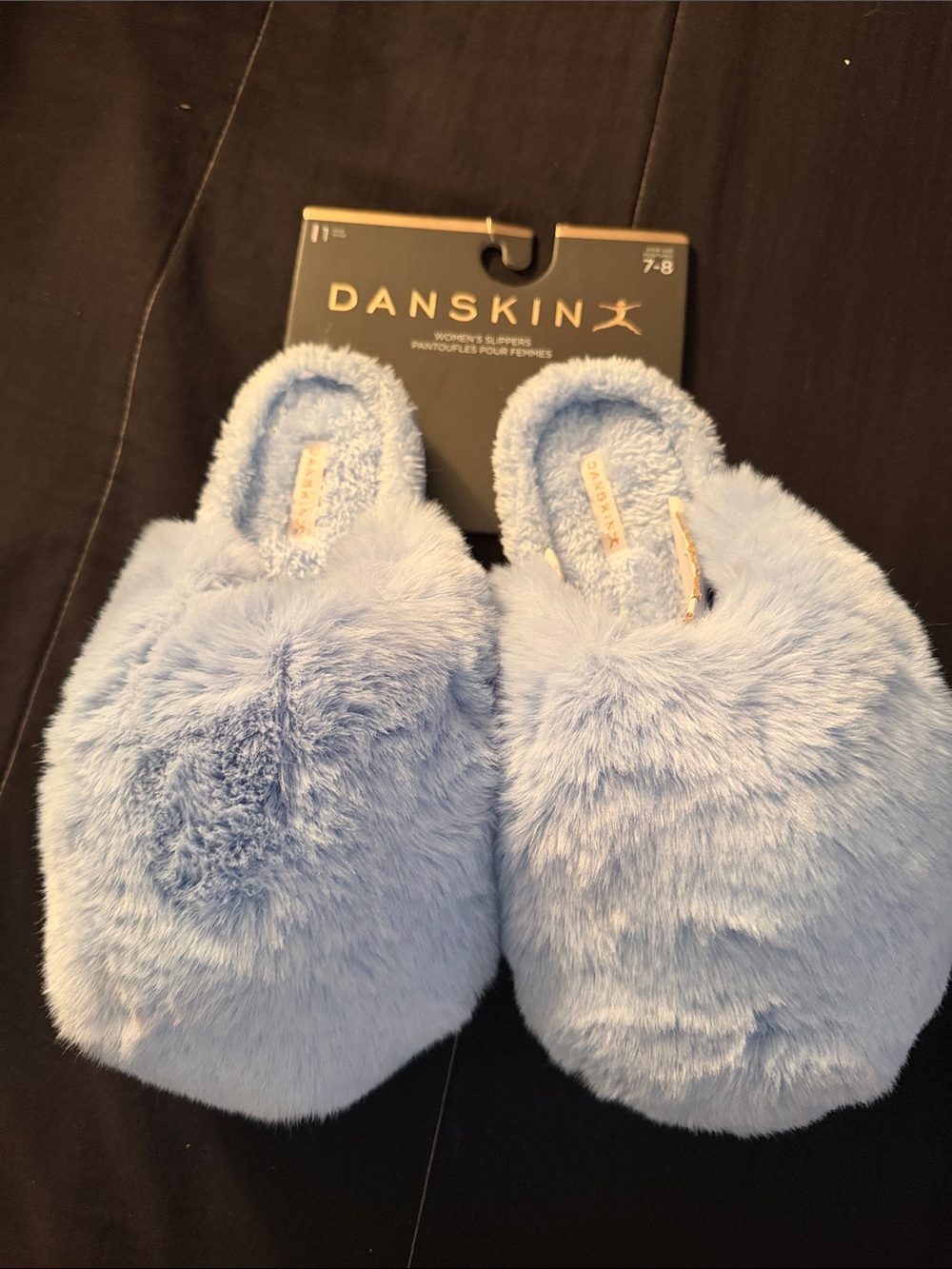 Danskin Light Blue Fuzzy Slip-On Slippers
